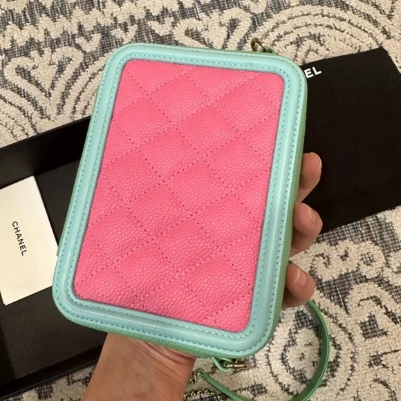 CHANEL Mini Filigree Vanity Bag in Pink, Blue, & Green πππ - Picture 4 of 7